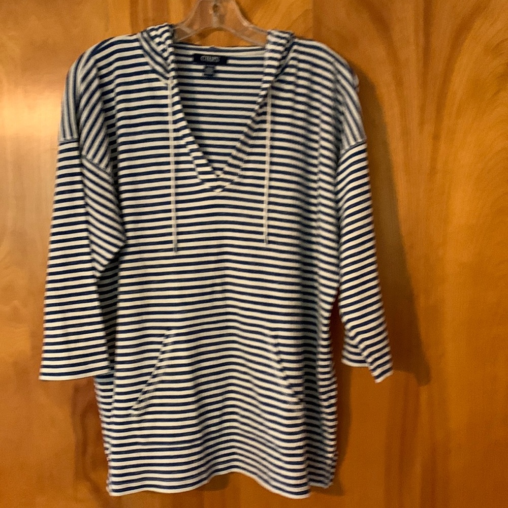 Chaps striped hooded top EUC!  XL